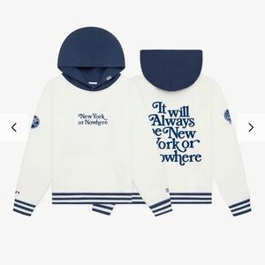 White and Blue Hoodie NY YANKEES Print